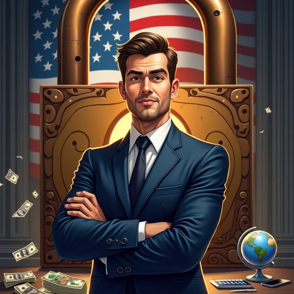 Flux_Dev_A_dramatic_highcontrast_illustration_of_a_businessman_0